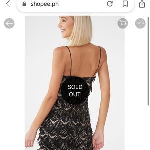 Black fringe sequin dress